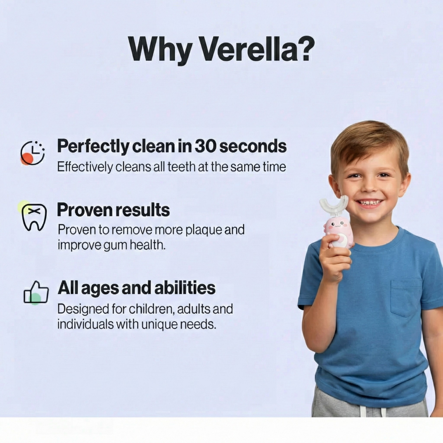 Verella Uni™ - Kids U-Shaped Electric Toothbrush